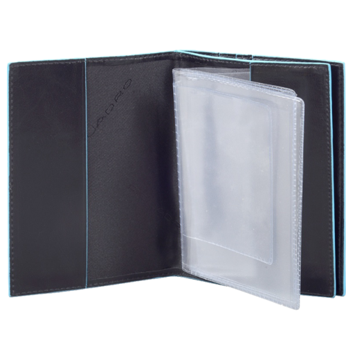 Обложка для автодокументов и паспорта Piquadro PP5246B2R/N черная Blue Square 14 х 10 х 1,5 см