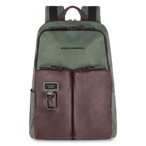 Рюкзак для ноутбука мужскойЗеленый, Коричневый40 x 32 x 15 см