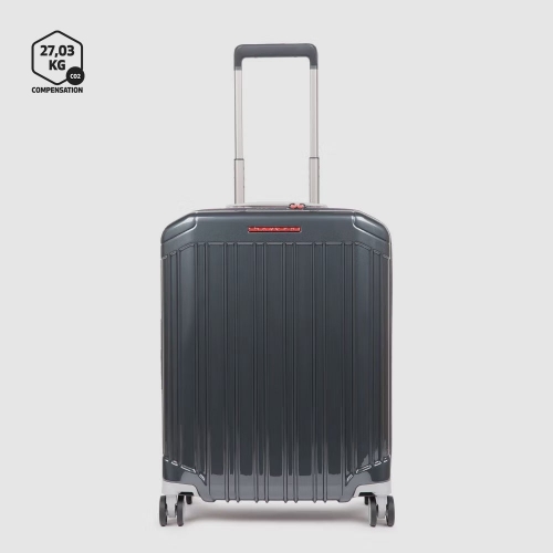 Серый чемодан на колесах  55 x 40 x 20 см