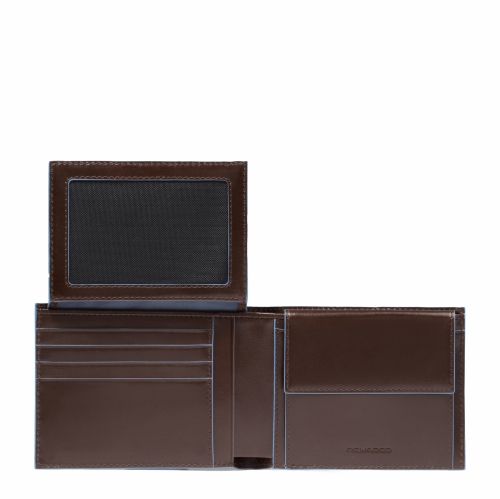 Портмоне Piquadro PU1392B2R/MO горизонтальное красно-коричневое Blue Square 12,5х9,5х3 см