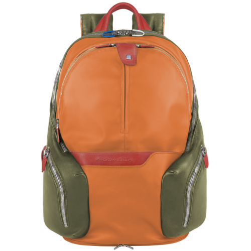 Рюкзак Piquadro CA2943OS/AR кожа/синтетика зелено-оранжевый28,5 x 42,5 x 17 см 