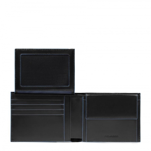 Портмоне Piquadro PU1392B2R/N горизонтальное черное Blue Square 12,5х9,5х3 см