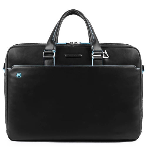 Кожаная сумка Piquadro CA4761B2/N с двумя отделениями черная43 x 30 x 12 см
