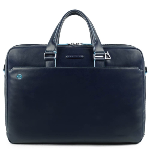 Кожаная сумка Piquadro CA4761B2/BLU с двумя отделениями синяя43 x 30 x 12 см