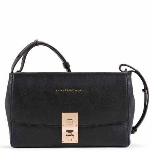 Женская сумка со съемным плечевым ремешком Piquadro CA5436DF/N черная Dafne 23 x 14,5 x 7 см