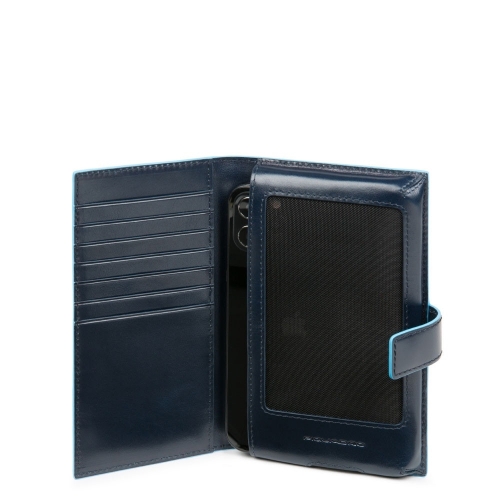 Вертикальное портмоне с отсеком для телефона Piquadro AC5635B2R/BLU2 синее16,5 x 9,5 x 1,5 см