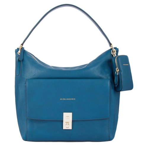 Женская кожаная сумка Piquadro BD5510DF/OT2 синяя  Dafne 42 x 33 x 16 см
