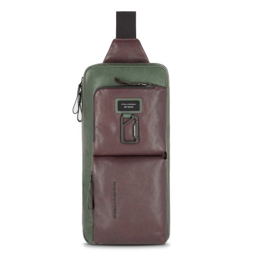 Рюкзак с одной лямкой Piquadro CA5679AP/VETM кожаный зелено-коричневый36 x 19 x 6 см