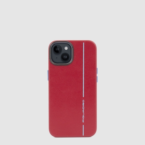 Чехол кожаный для iPhone 14 Piquadro AC6196B2/R красный  Blue Square 15 x 7,5 x 1,1 см