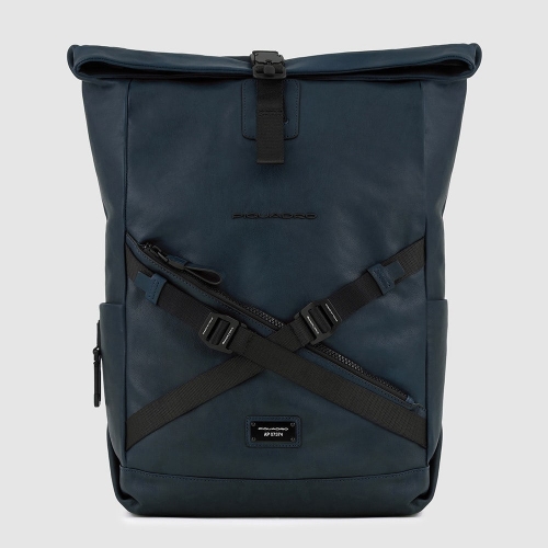 Большой кожаный рюкзак Piquadro CA5677AP/BLU мужской синий Harper 52 x 42 x 18 см