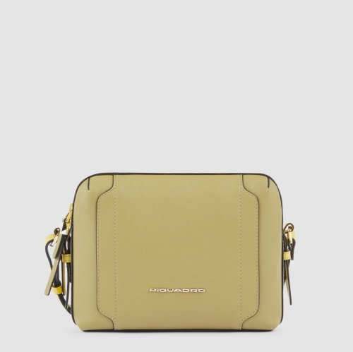 Женская сумка через плечо Piquadro BD4870W92/VEGR кожаная серо-зеленая23 x 17,5 x 9,5 см