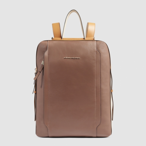 Женский кожаный рюкзак Piquadro CA4576W92/MBE бежевый-оранжевый Circle 36,5 x 28 x 12,5 см