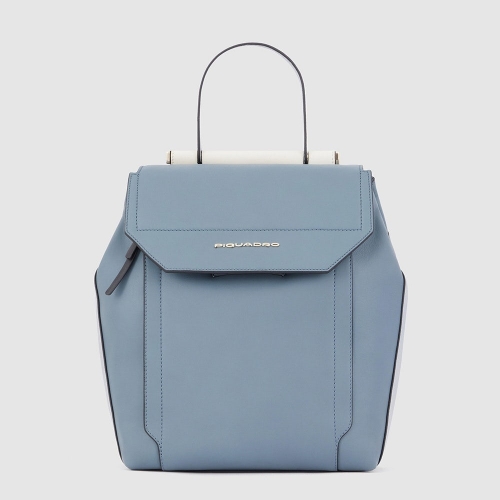 Женский кожаный рюкзак Piquadro CA4579W92/AVGR серо-голубой Circle 32 x 25 x 16 см