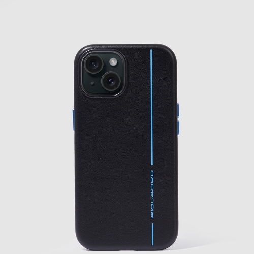 Кожаный чехол Piquadro AC6437B2/N для iPhone®15 6,1'' черный Blue Square 15 x 7,5 x  1,1 см
