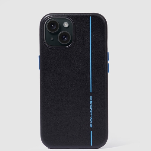 Кожаный чехол Piquadro AC6439B2/N для iPhone®15 Plus 6,7'' черный Blue Square 16,5 x 8,1 x 1,1 см