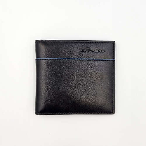Чехол для банковских карт с зажимом для денег Piquadro PU1666B2VR/N кожаный черный10.2 x 9.4 x 1.5 см