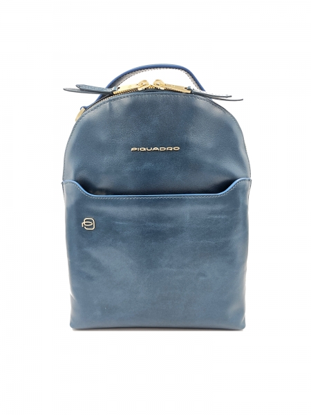 Женский кожаный рюкзак Piquadro CA6677B2/OT3 синий Blue Square 29 X 22 X 10 см