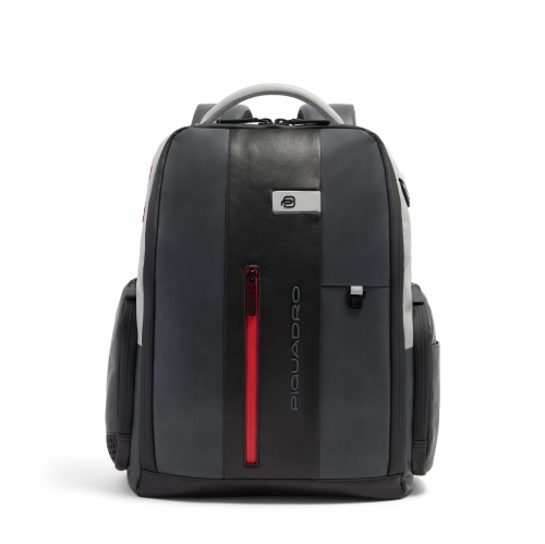 Дорожный кожаный рюкзак Piquadro Urban CA7165UB00/GRN для ноутбука 15,6 дюйма, серо-черный43 × 36 × 16 см